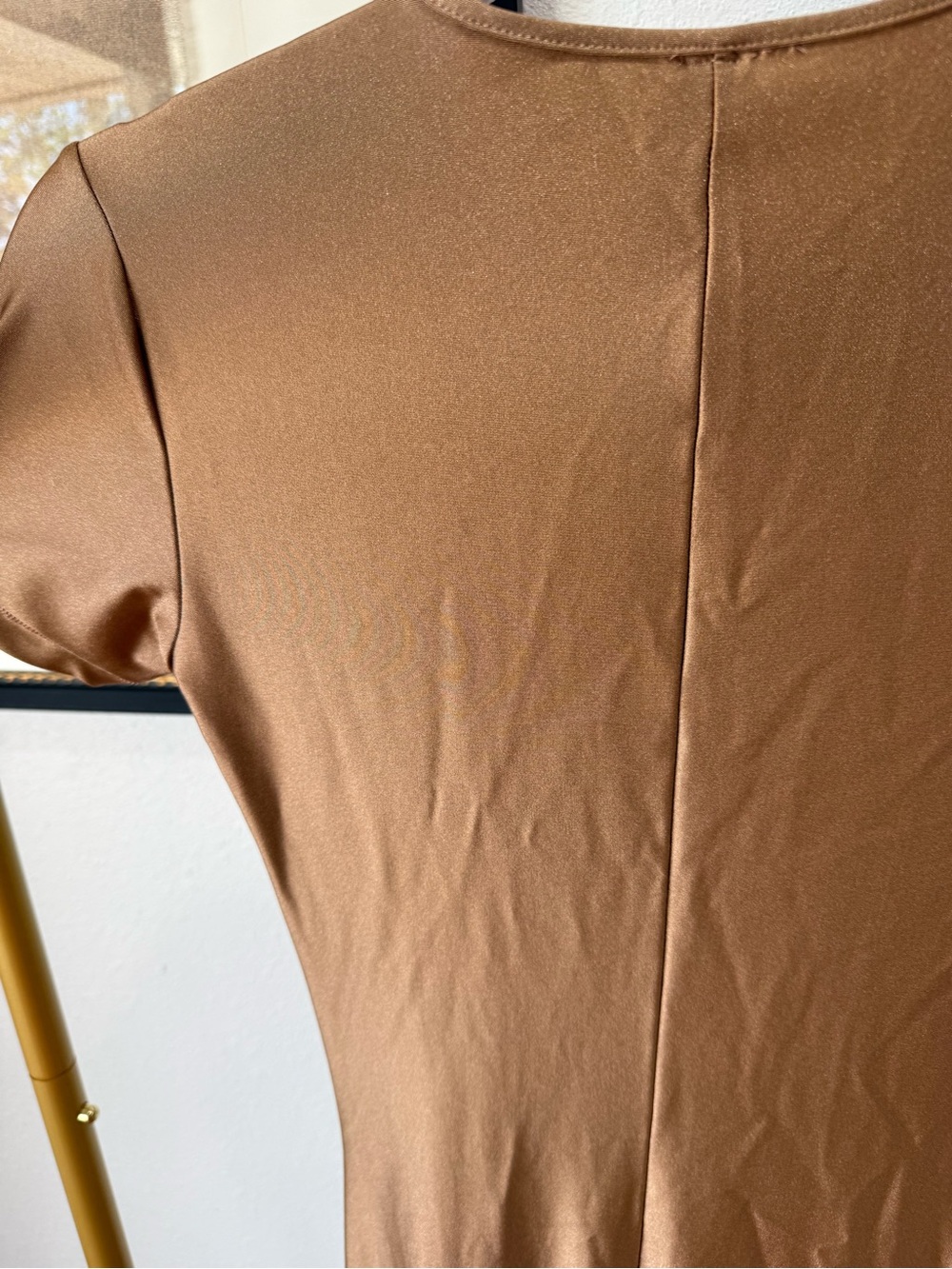 SKIMS Short-Sleeve Maxi Dress in Camel - Picture 4 of 5